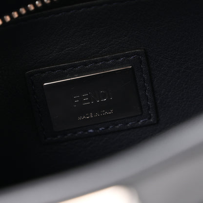 Fendi Vitello Seta Waves Bi-Color Medium Peekaboo Iconic Satchel Blue Notte Mostarda 6 of 10