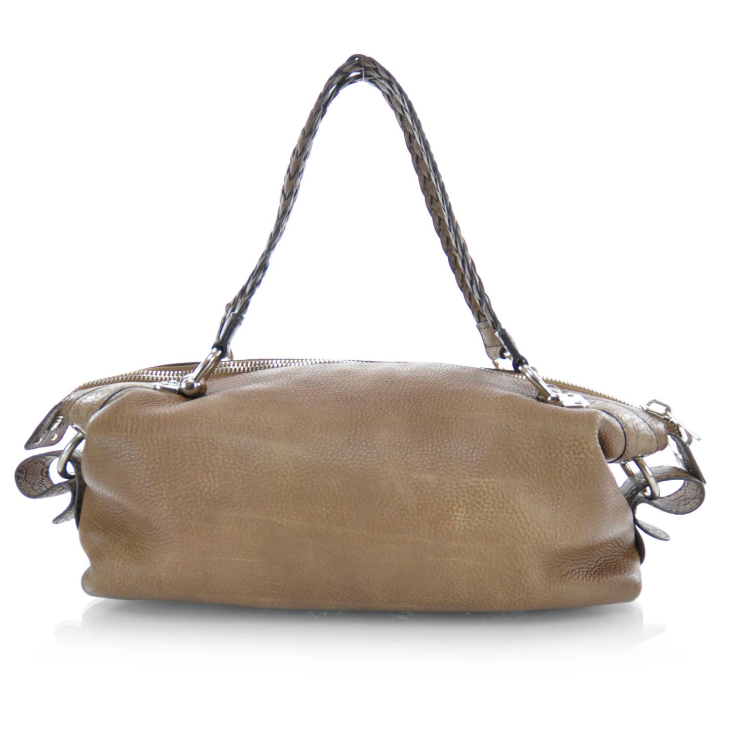 Leather Bamboo Bar Medium Shoulder Bag
