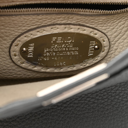 Fendi Cuoio Romano Selleria Bi-Color Mini Peekaboo Iconic Satchel Asfalto Latte 7 of 11