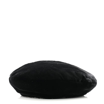 Chanel Velvet Beret Hat S Black 6 of 9