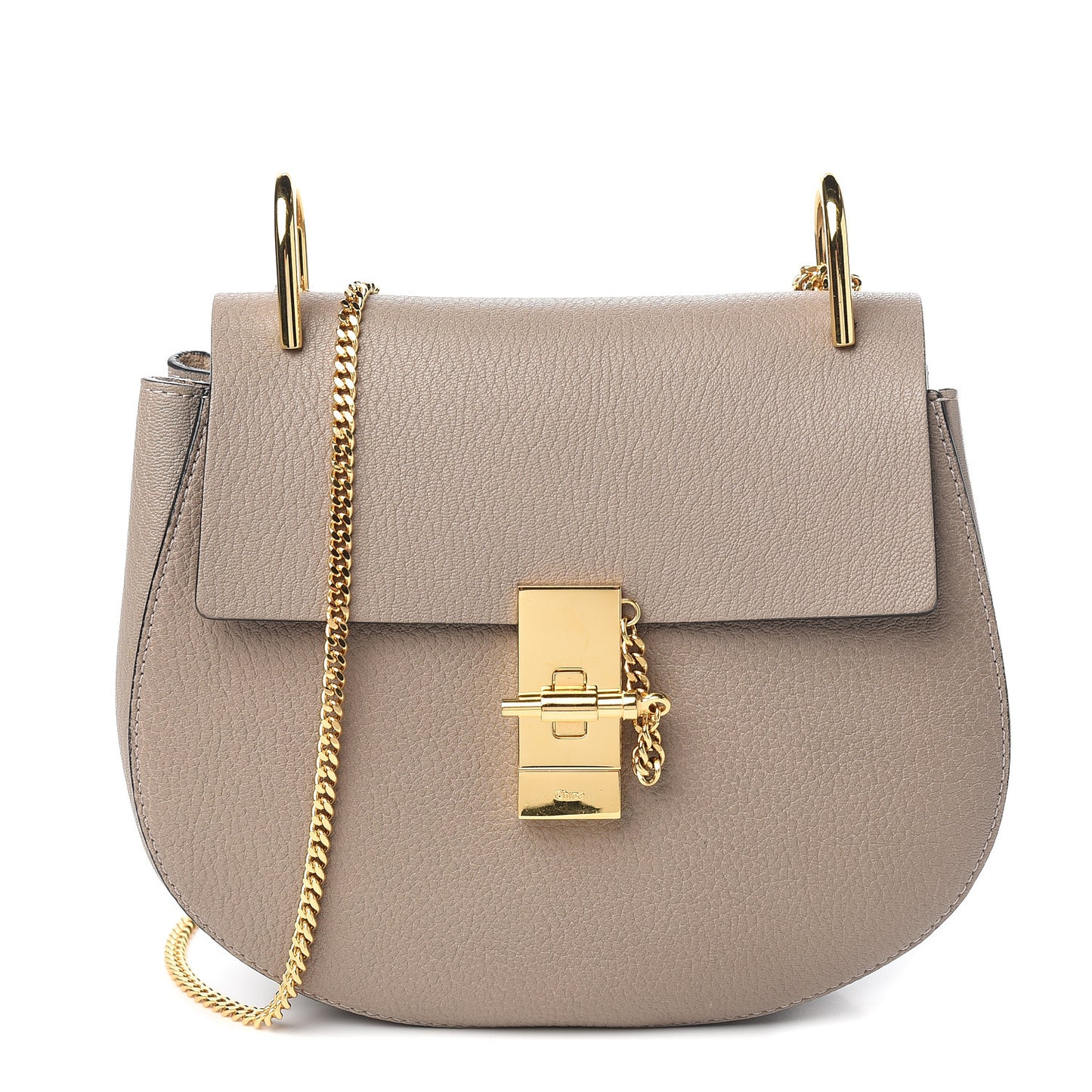 Grained Lambskin Drew Shoulder Bag Motty Grey
