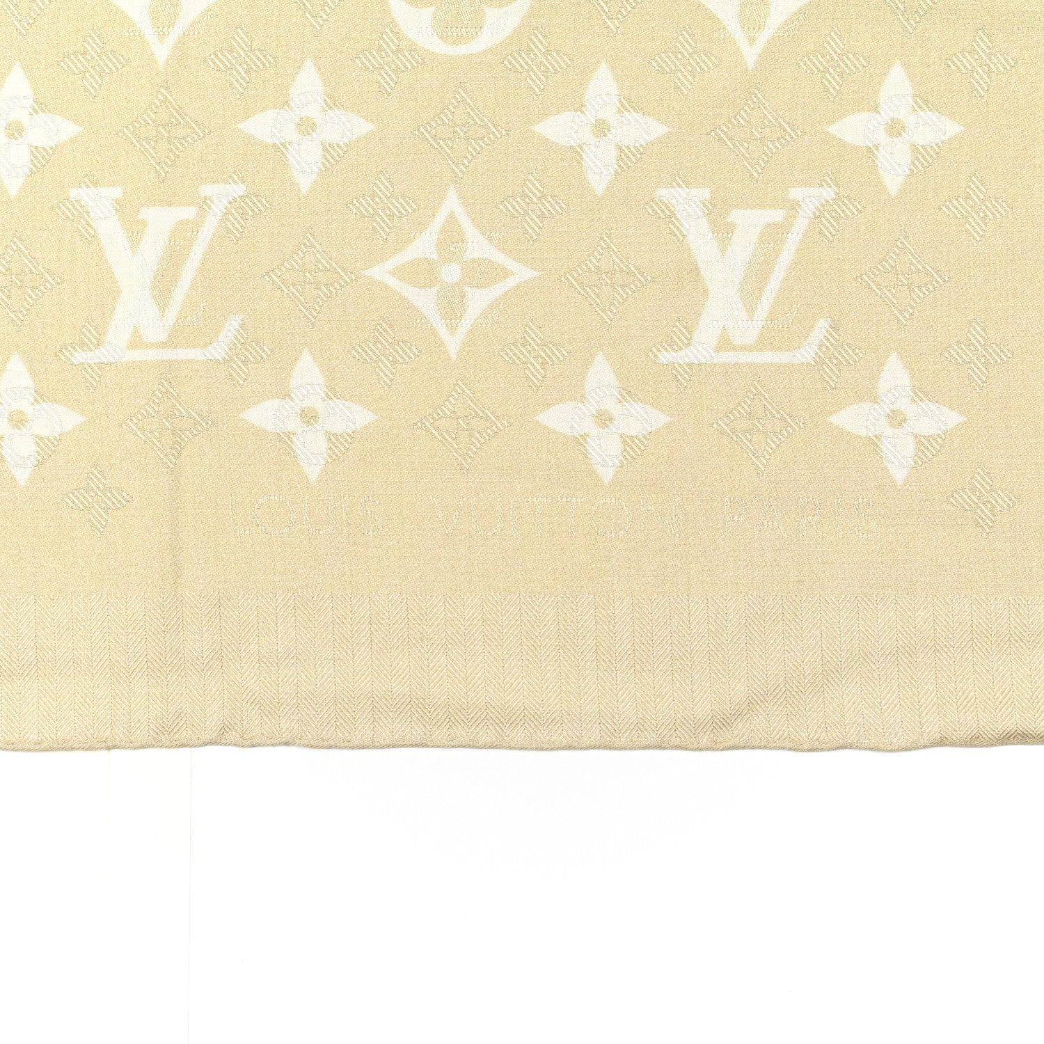 Louis Vuitton Silk Wool Monogram Spring Escape Gradient Evermore Shawl Kaki 2 of 3