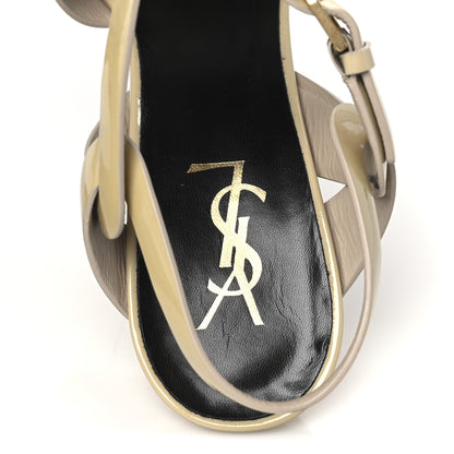 Saint Laurent Patent Tribute 105 Platform Sandals 40 Nude Powder 7 of 12