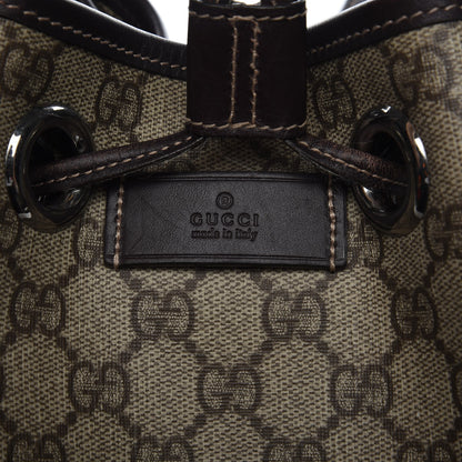 Gucci GG Supreme Monogram Drawstring Backpack Dark Brown 8 of 11