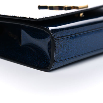 Saint Laurent Glitter Patent Small Monogram Kate Satchel Cobalt 9 of 16