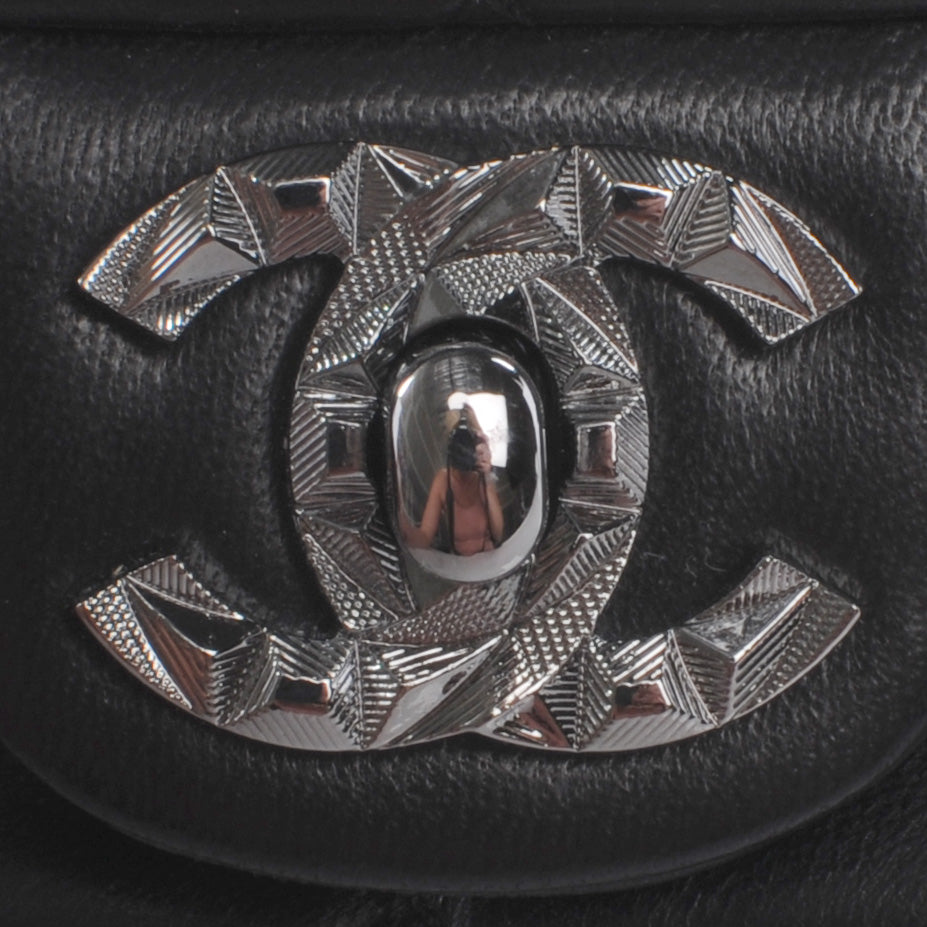Lambskin Mineral Nights Flap Wristlet Black