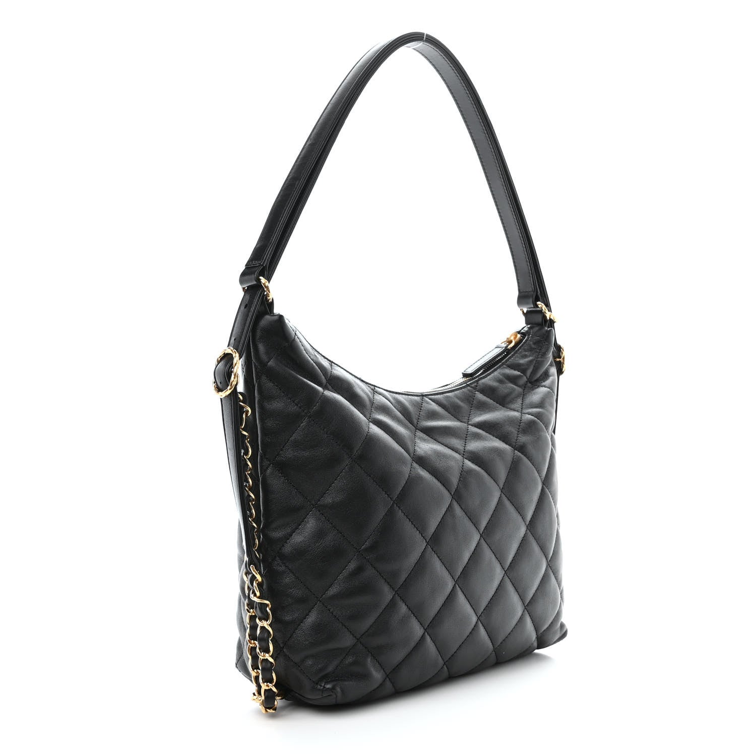 Chanel Lambskin Quilted Maxi Hobo Black 5 of 12