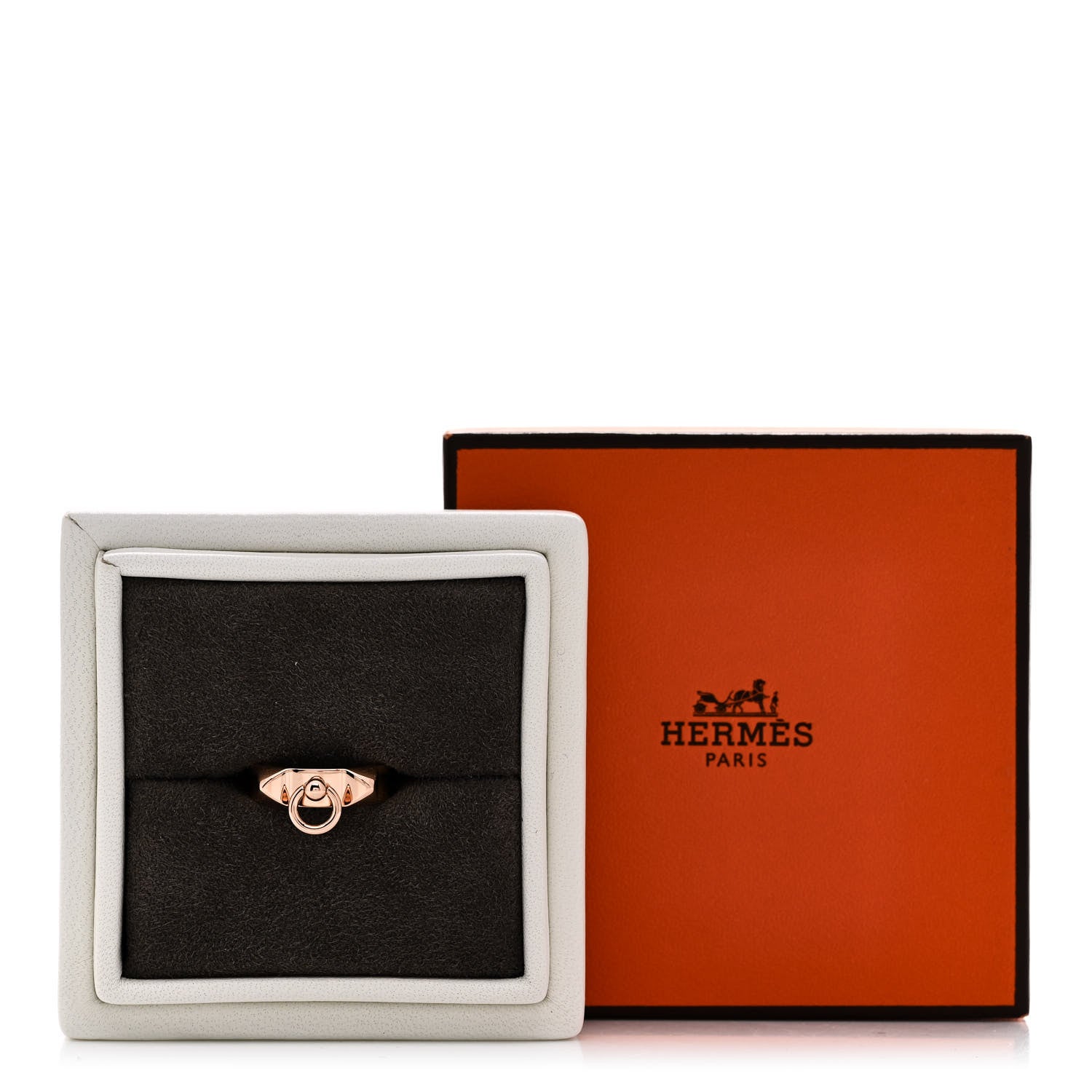 Hermes 18K Rose Gold PM Collier De Chien Ring 49 5 5 of 5