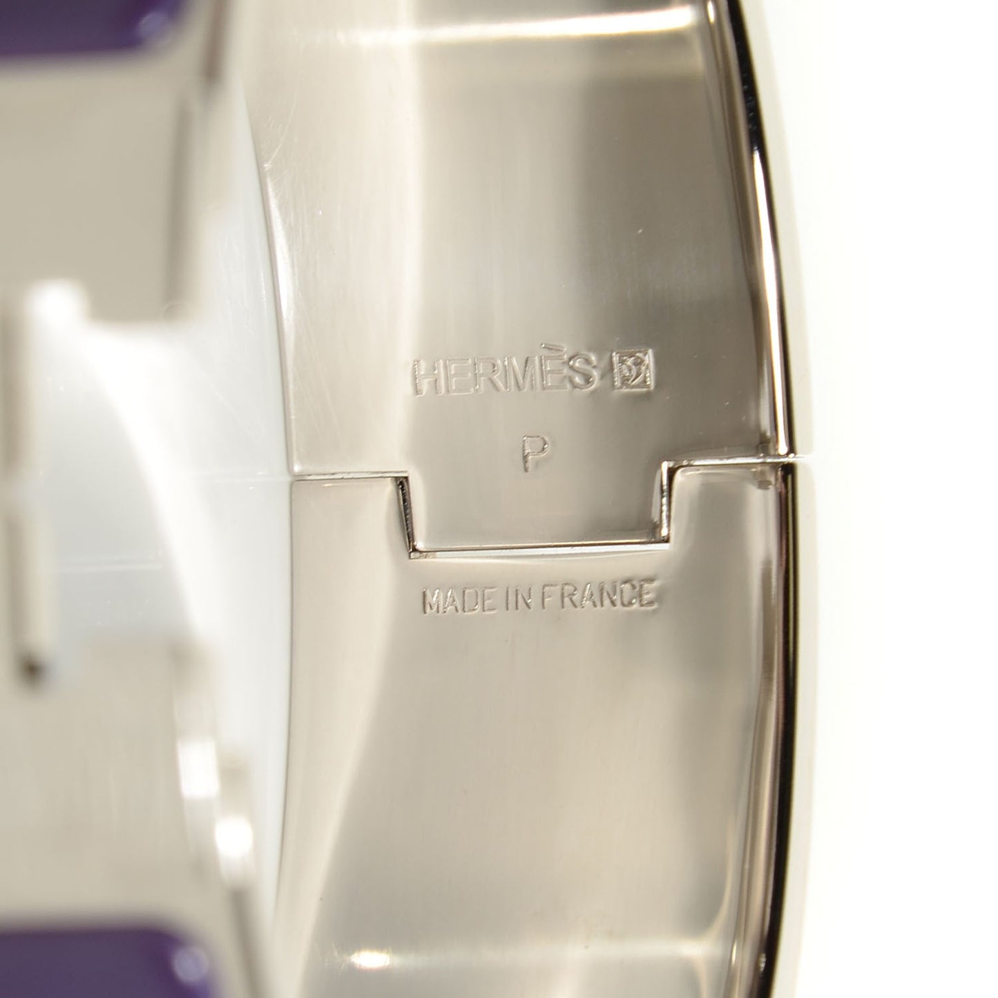 Enamel Wide Clic Clac H Bracelet GM Pourpre