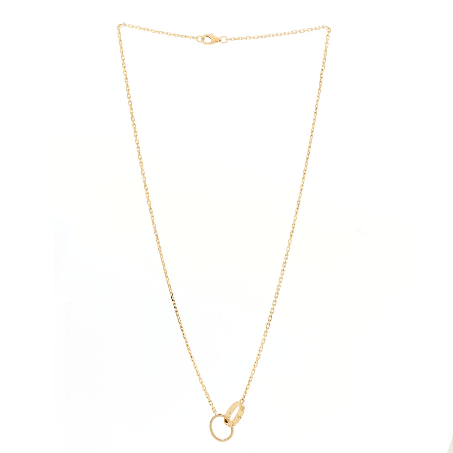 18K Yellow Gold Diamond Interlocking LOVE Necklace