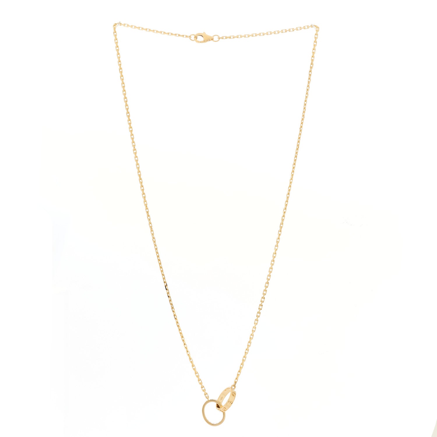 Cartier 18K Yellow Gold Diamond Interlocking LOVE Necklace 3 of 7