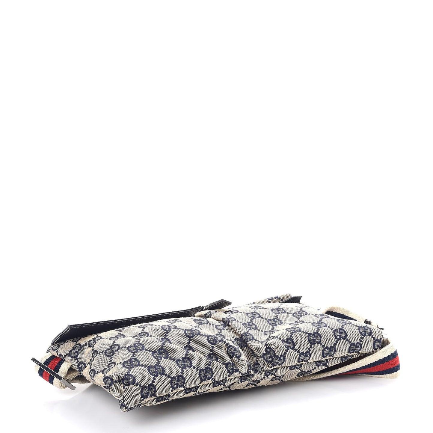 GG Monogram Web Double Pocket Belt Bag Navy