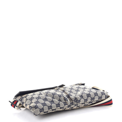 Gucci GG Monogram Web Double Pocket Belt Bag Navy 4 of 10