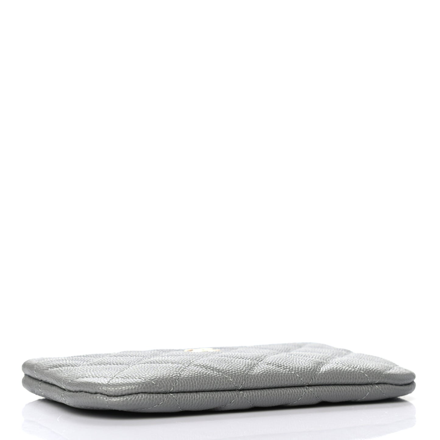 Caviar Quilted Small Cosmetic Case Grey