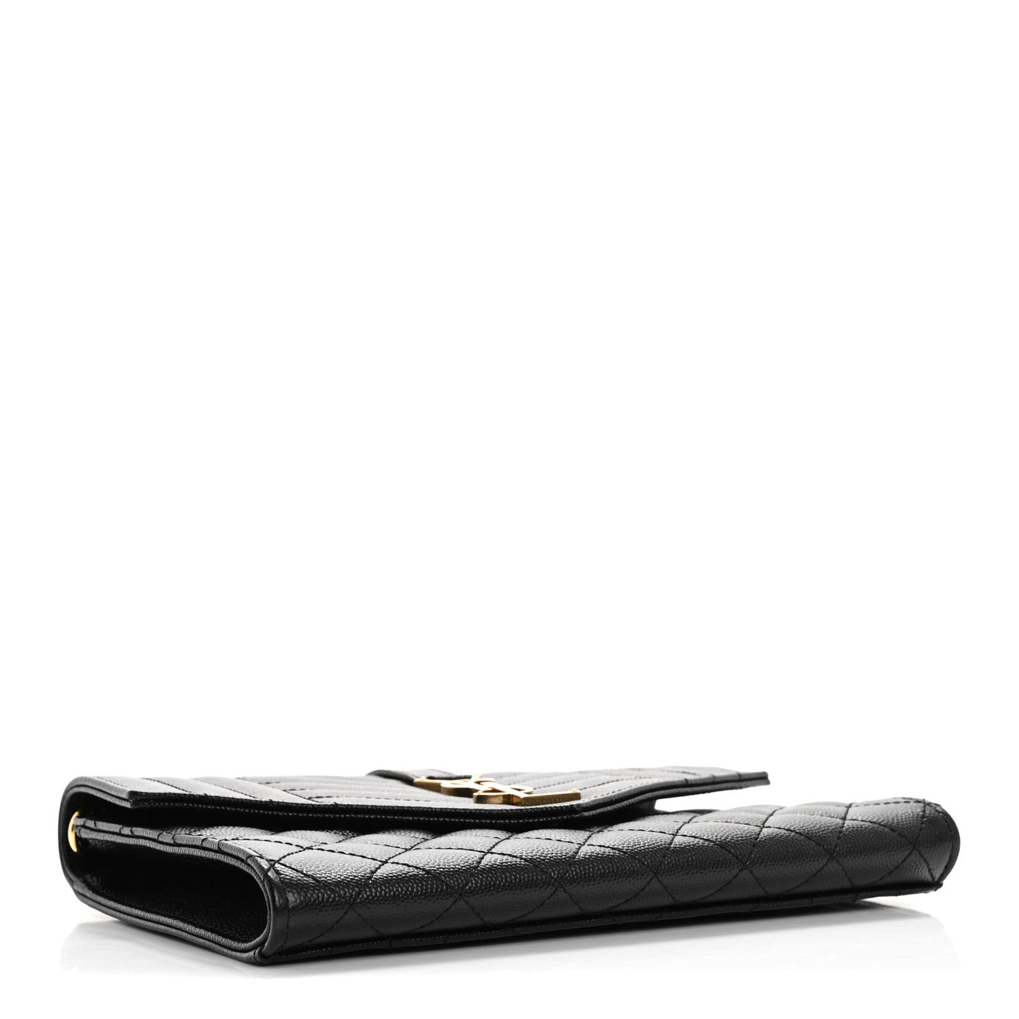 Grain De Poudre Textured Mixed Matelasse Triquilt Monogram Clutch Black