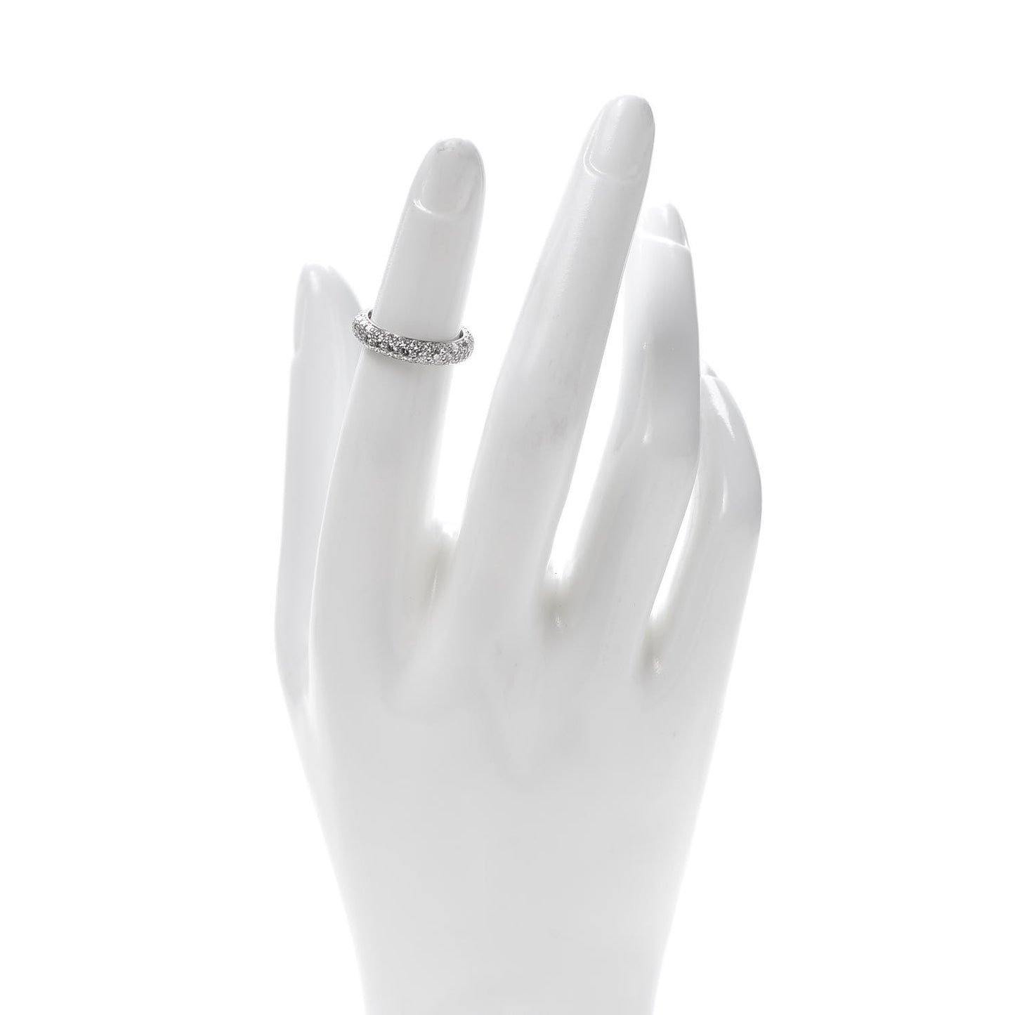 Platinum Diamond Etoile Three-Row Band Ring 46 3.75