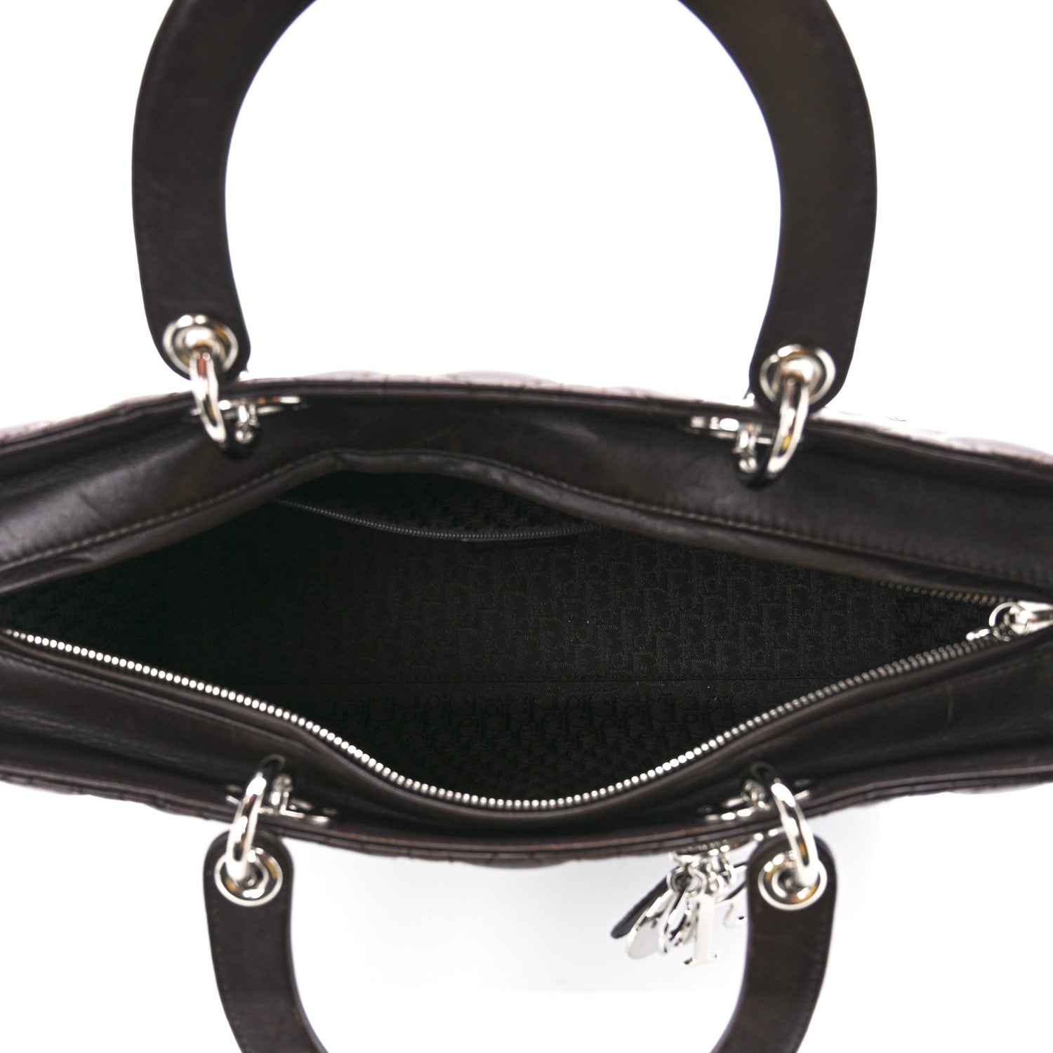 Christian Dior Lambskin Cannage Large Lady Dior Dark Brown 5 of 11