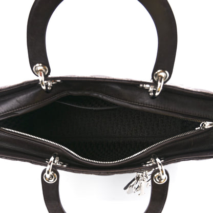 Christian Dior Lambskin Cannage Large Lady Dior Dark Brown 5 of 11