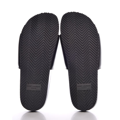 Saint Laurent Lambskin Joan Slide Sandals 38 Black 5 of 8