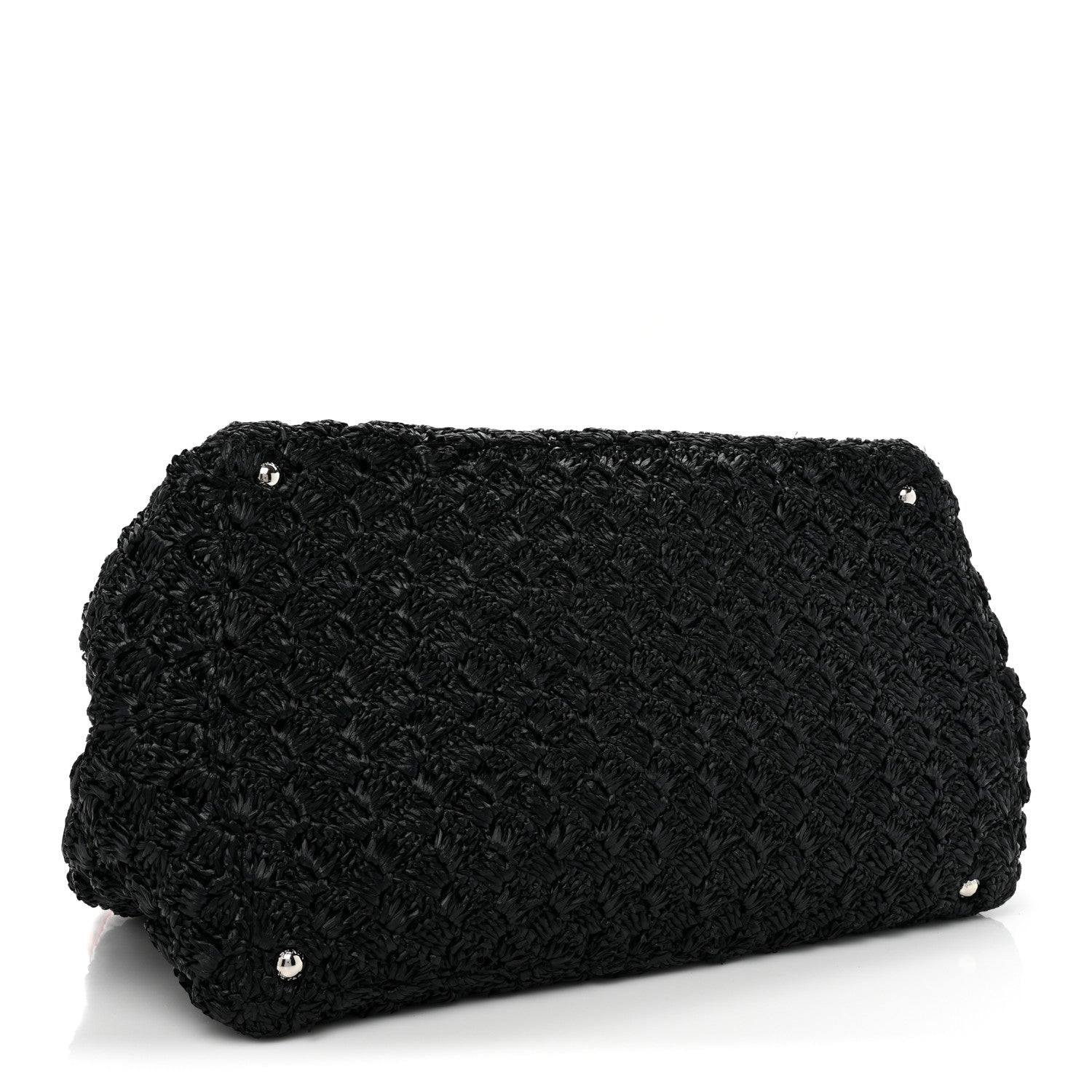 Prada Raffia Crochet Giardiniera Tote Black 4 of 10