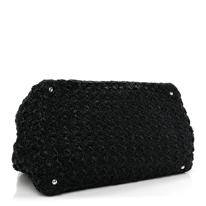 Prada Raffia Crochet Giardiniera Tote Black 4 of 10