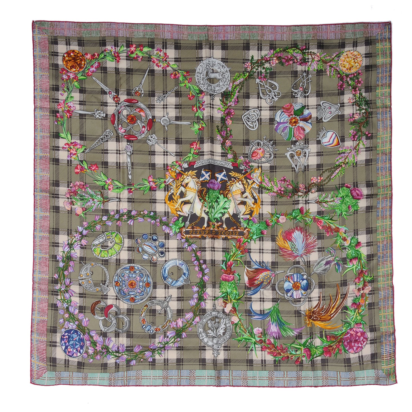 Silk Fleurs D Ecosse Scarf 90