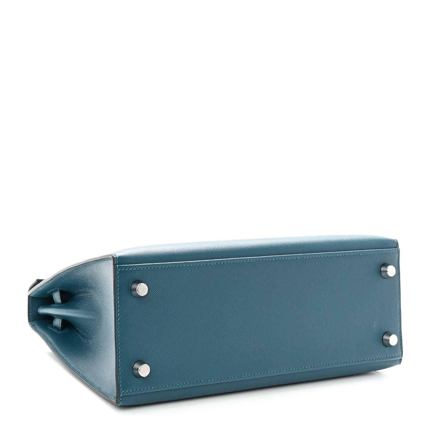 Hermes Madame Calfskin Verso Kelly Sellier 25 Vert Bosphore Sienne 4 of 9