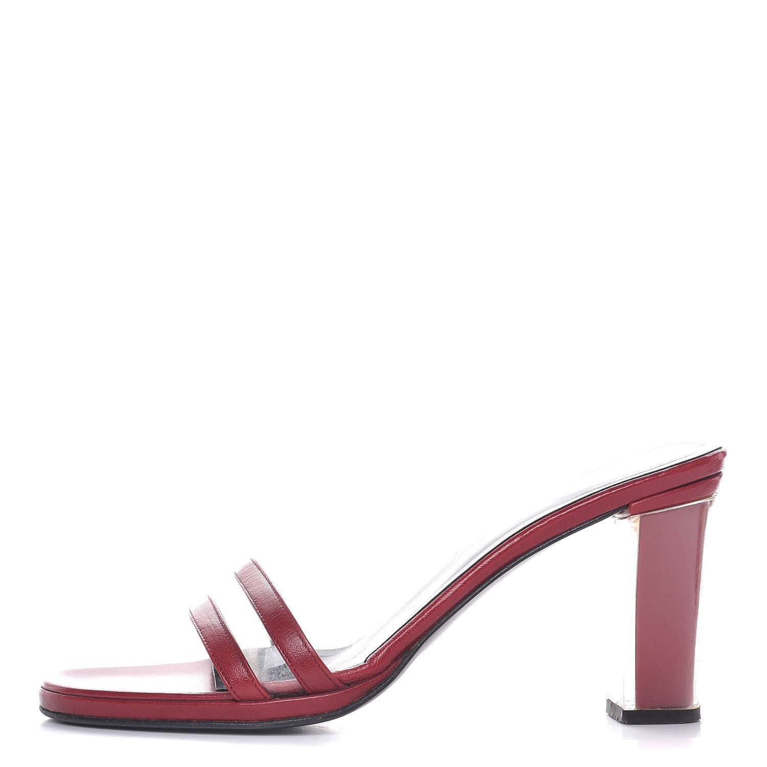 Gucci Calfskin PVC Mid Heel Slide Sandals 9 Red 1 of 9