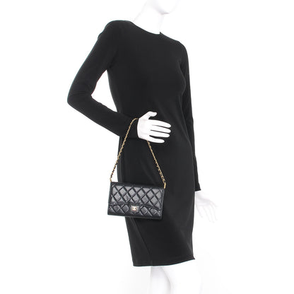 Chanel Caviar Quilted Wallet on Removable Chain Black 2 of 8