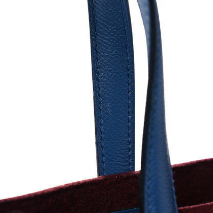 Hermes Felt Epsom Maxibox Cabas 30 Bordeaux Bleu Agate 18 of 19