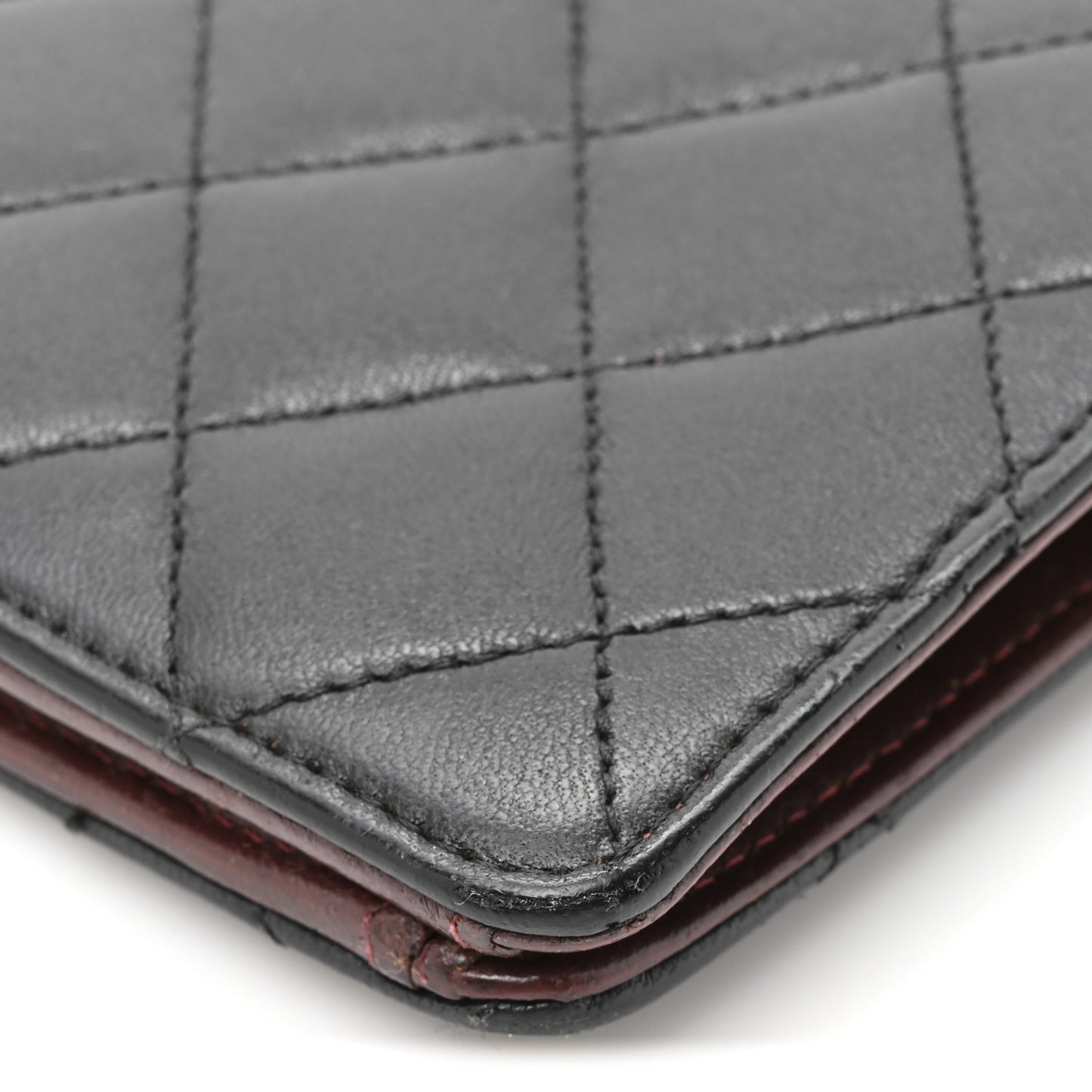 Lambskin Quilted Yen Wallet Black