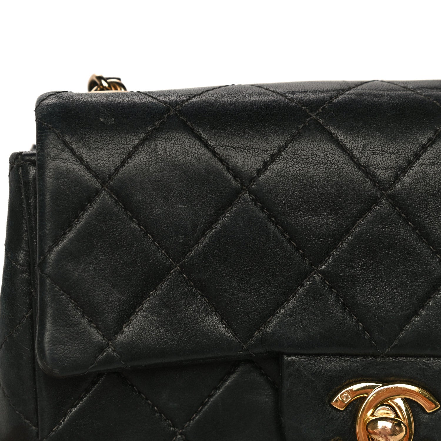 Chanel Lambskin Quilted Mini Square Flap Bag Black 27 of 35