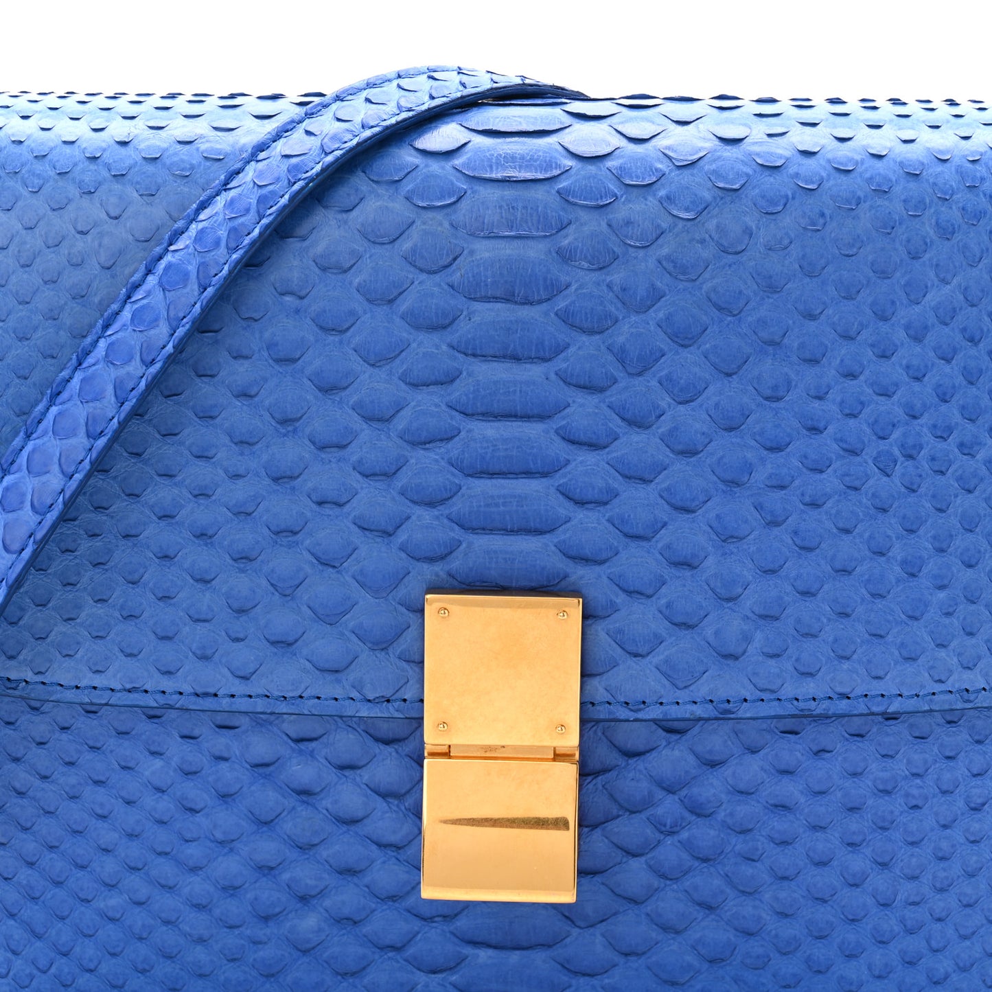 Snakeskin Medium Classic Box Flap Blue