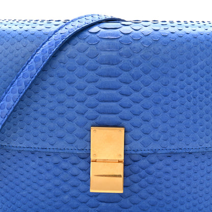 Celine Snakeskin Medium Classic Box Flap Blue 7 of 9
