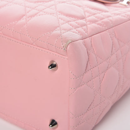 Christian Dior Lambskin Cannage Medium Lady Dior Rose Clair 9 of 17