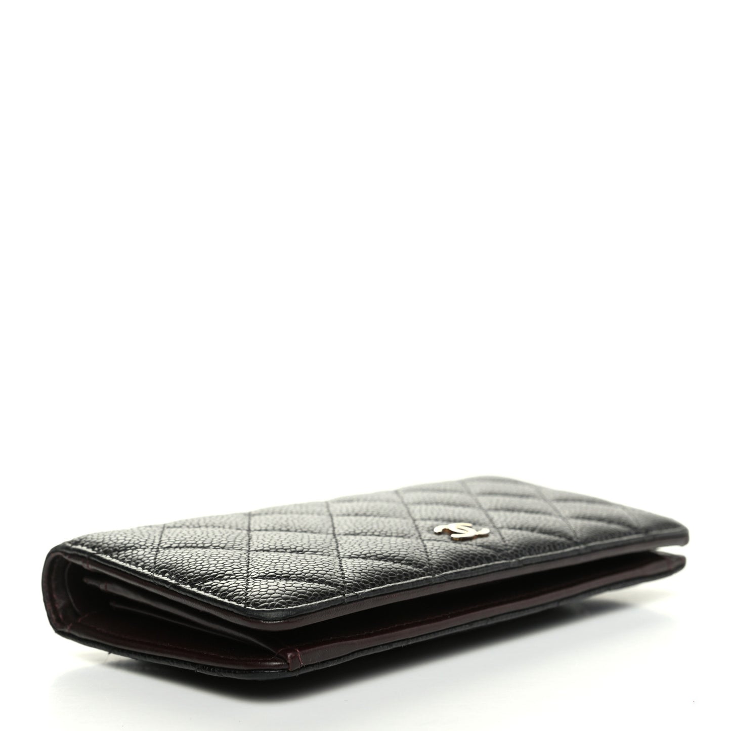 Caviar Quilted Yen Wallet Black
