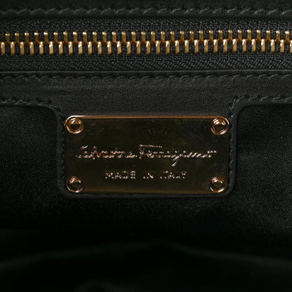 Salvatore Ferragamo Calfskin Fiamma Bag Black 6 of 8