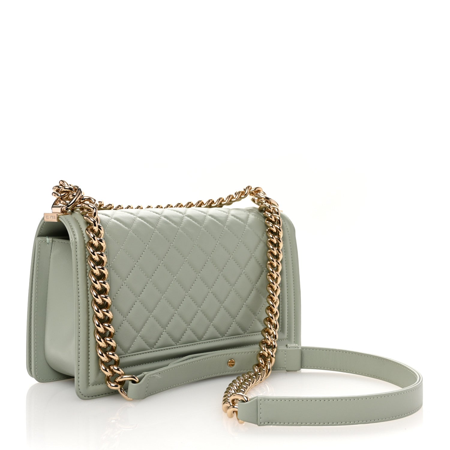 Chanel Calfskin Quilted Medium Boy Flap Light Green 3 of 12
