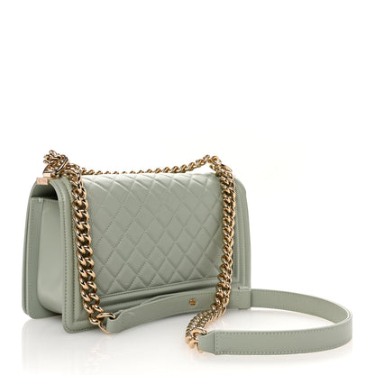 Chanel Calfskin Quilted Medium Boy Flap Light Green 3 of 12