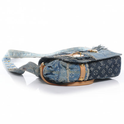 Louis Vuitton Denim Patchwork Posty Messenger Bag Blue 4 of 7