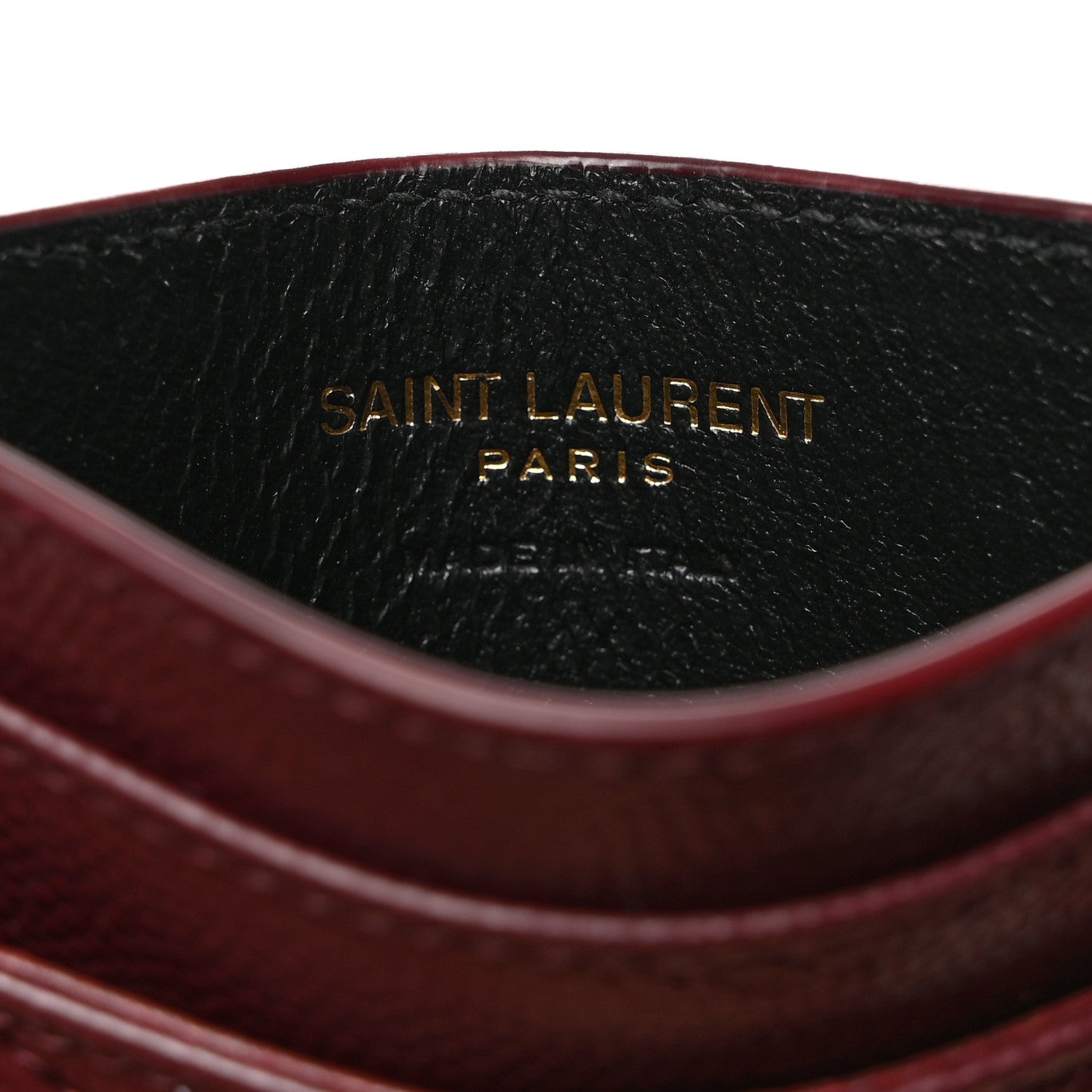Saint Laurent Grain De Poudre Matelasse Chevron Cassandre Credit Card Case Bordeaux 6 of 8