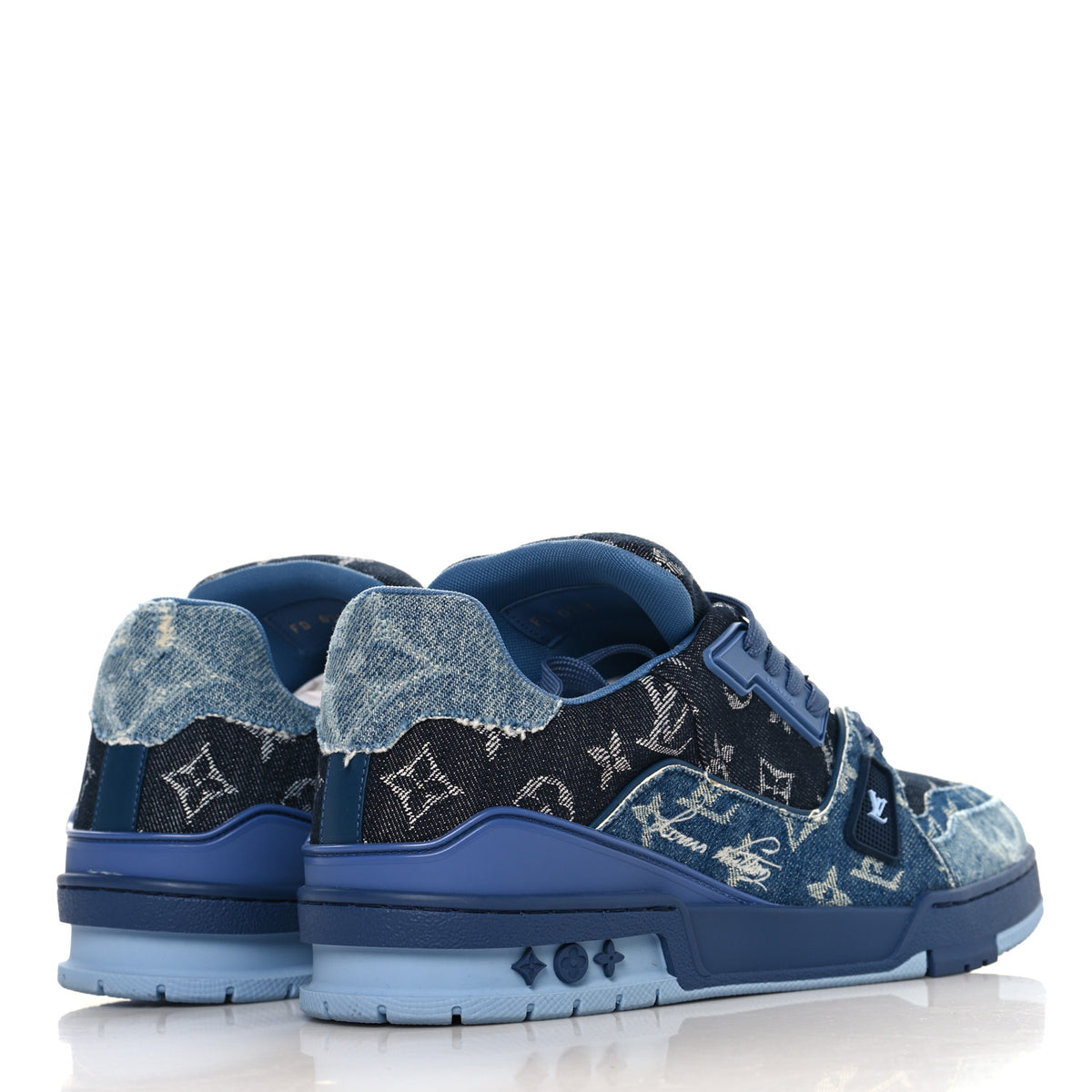 Louis Vuitton Monogram Denim Mens LV Trainer Sneakers 9.5 Blue 5 of 9