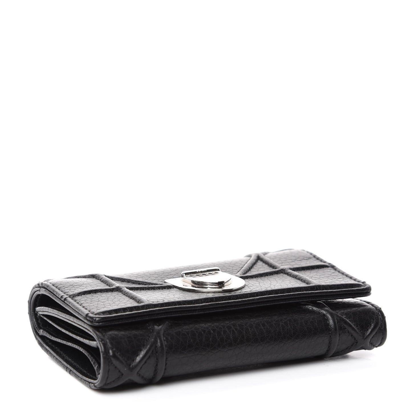 Grained Calfskin Cannage Diorama Elancee Wallet Black