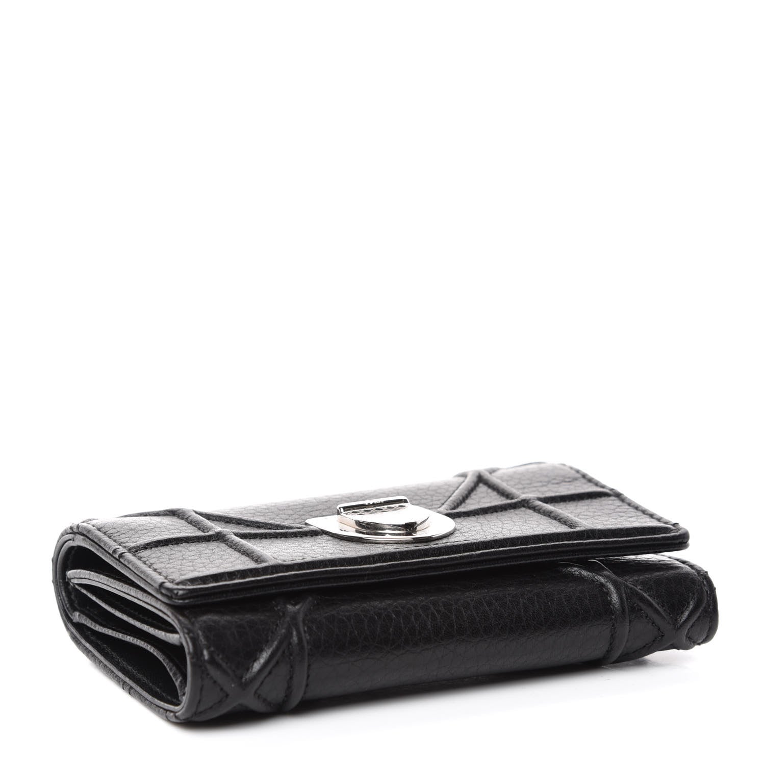 Christian Dior Grained Calfskin Cannage Diorama Elancee Wallet Black 4 of 7