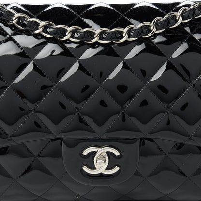 Chanel Patent Quilted Jumbo Double Flap Black 10 of 10