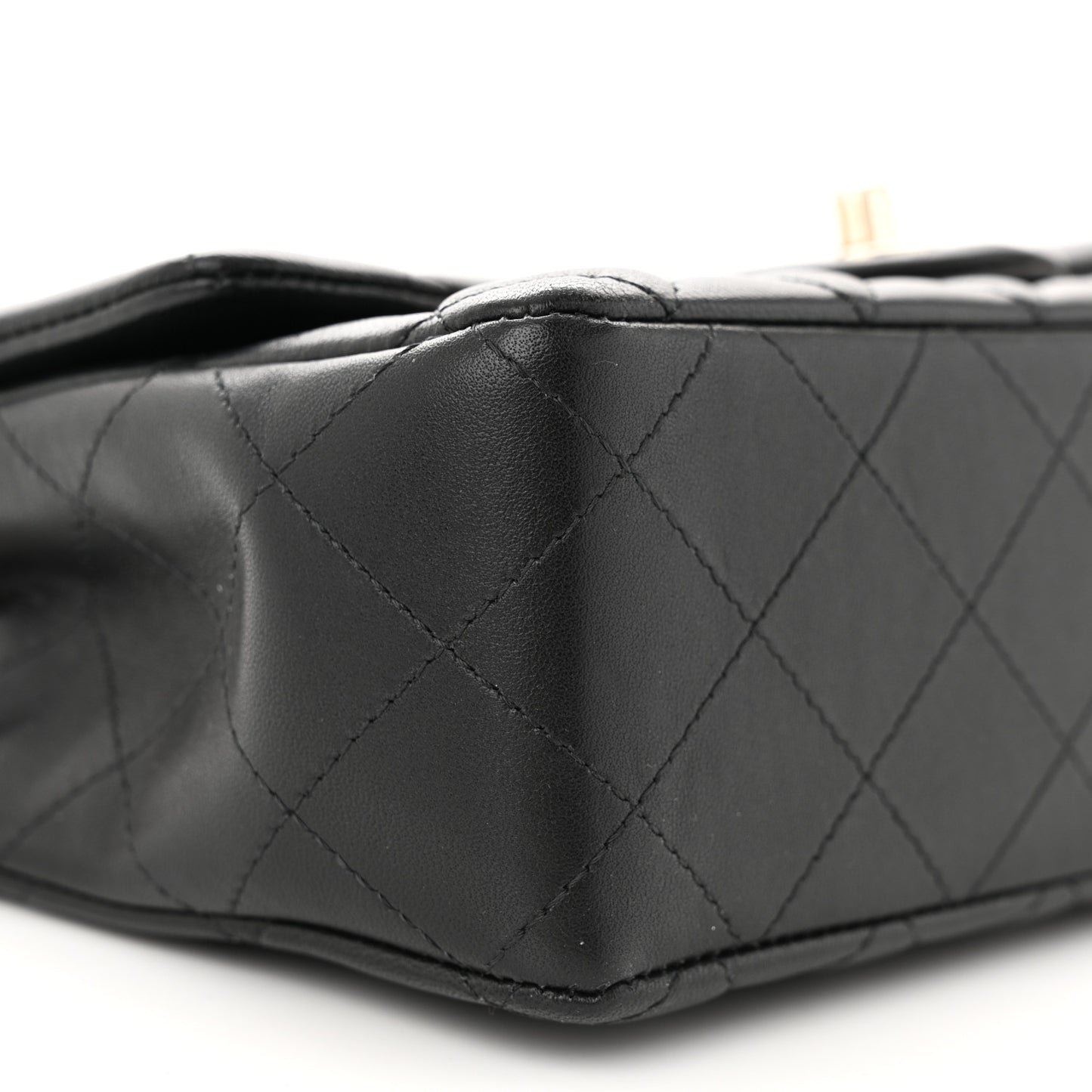 Lambskin Quilted Mini Rectangular Flap Black