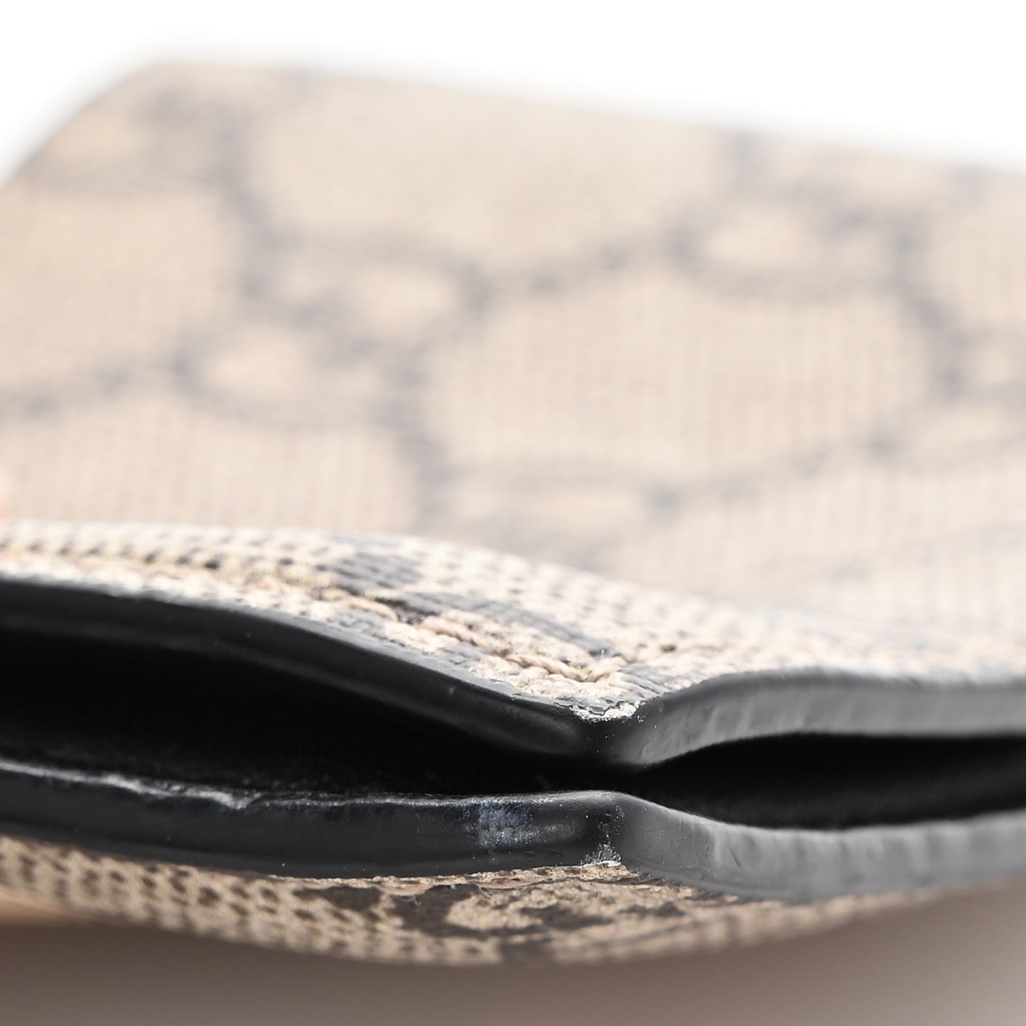 GG Supreme Monogram Bee Bi-Fold Wallet Beige