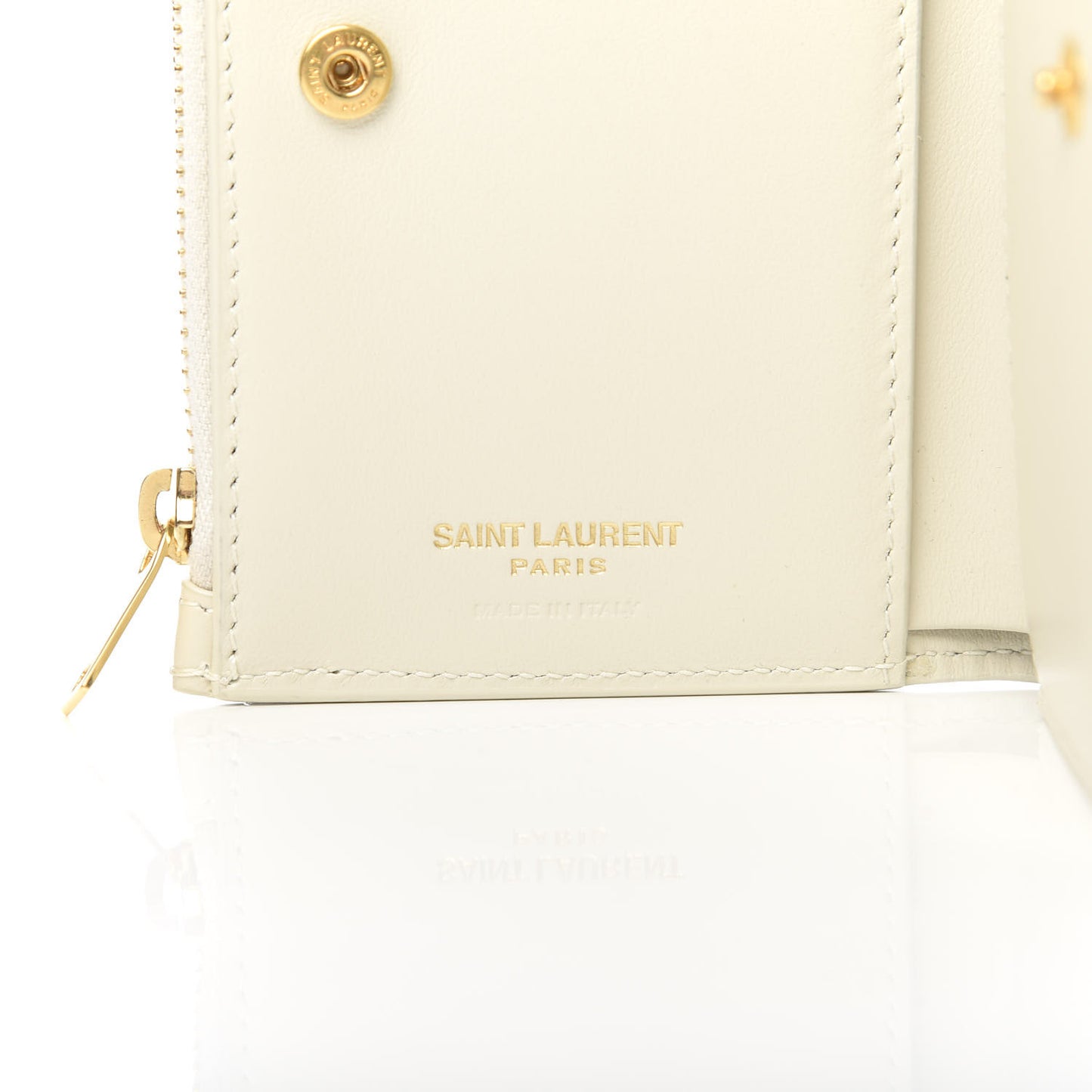Calfskin Star Print Monogram Fragments Wallet White