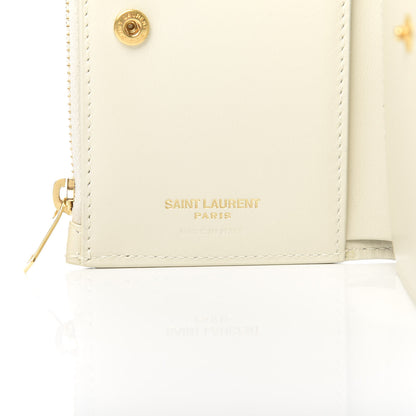 Saint Laurent Calfskin Star Print Monogram Fragments Wallet White 6 of 7