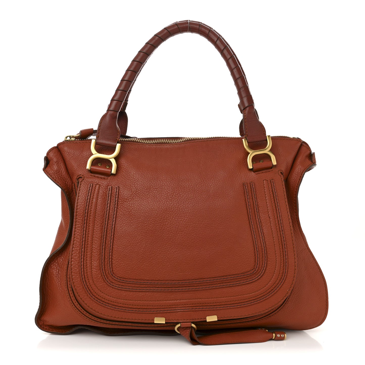 Calfskin Large Marcie Satchel Maple Leaf